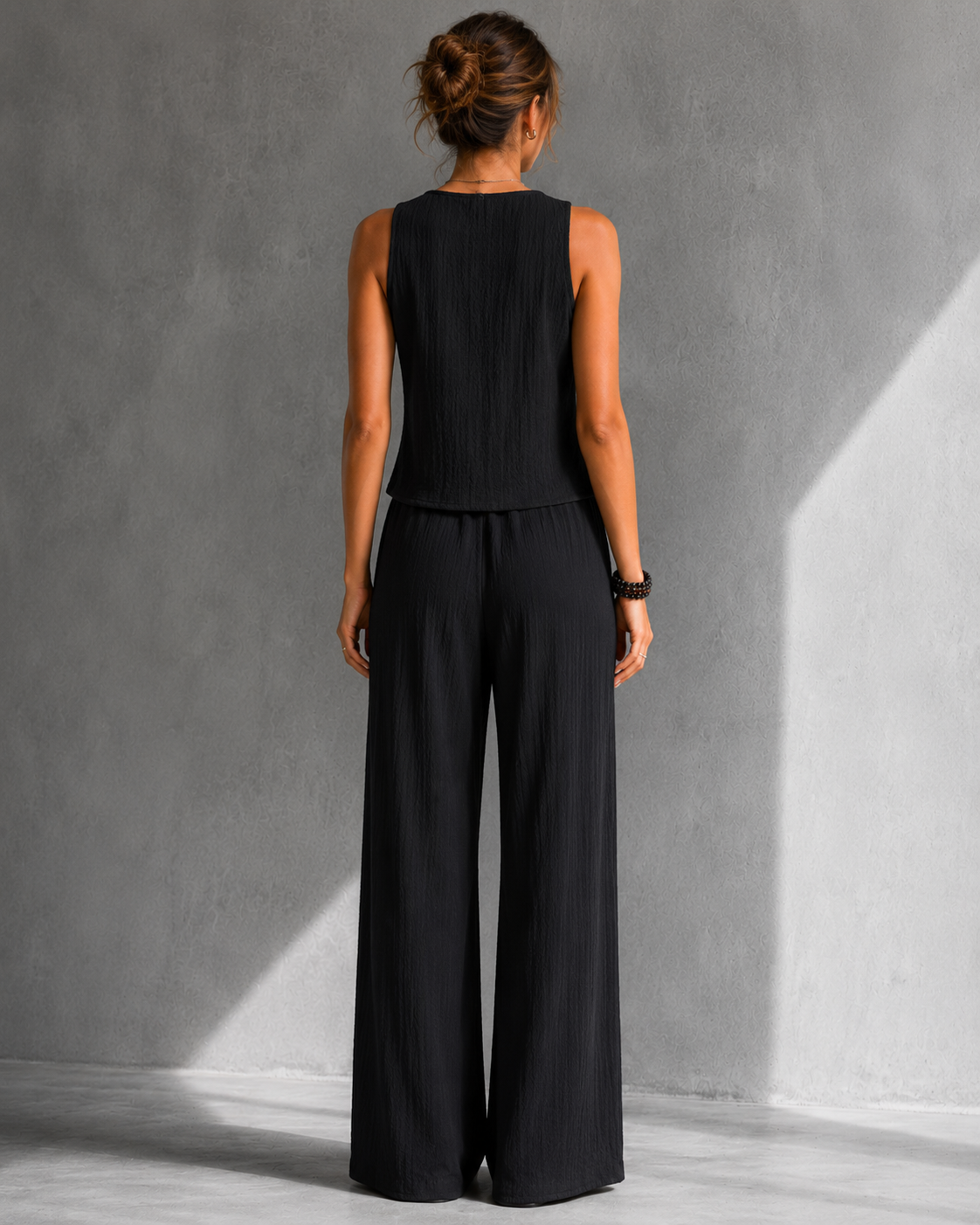 Aglaia | Completo fluido con gilet abbottonato