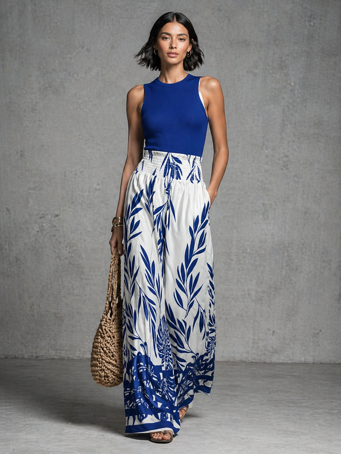 Bernarda | Completo elegante con gonna fluida stampata e top aderente