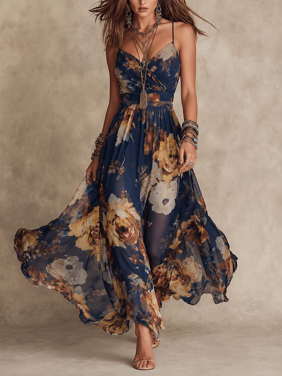 Isabella | Abito lungo floreale elegante