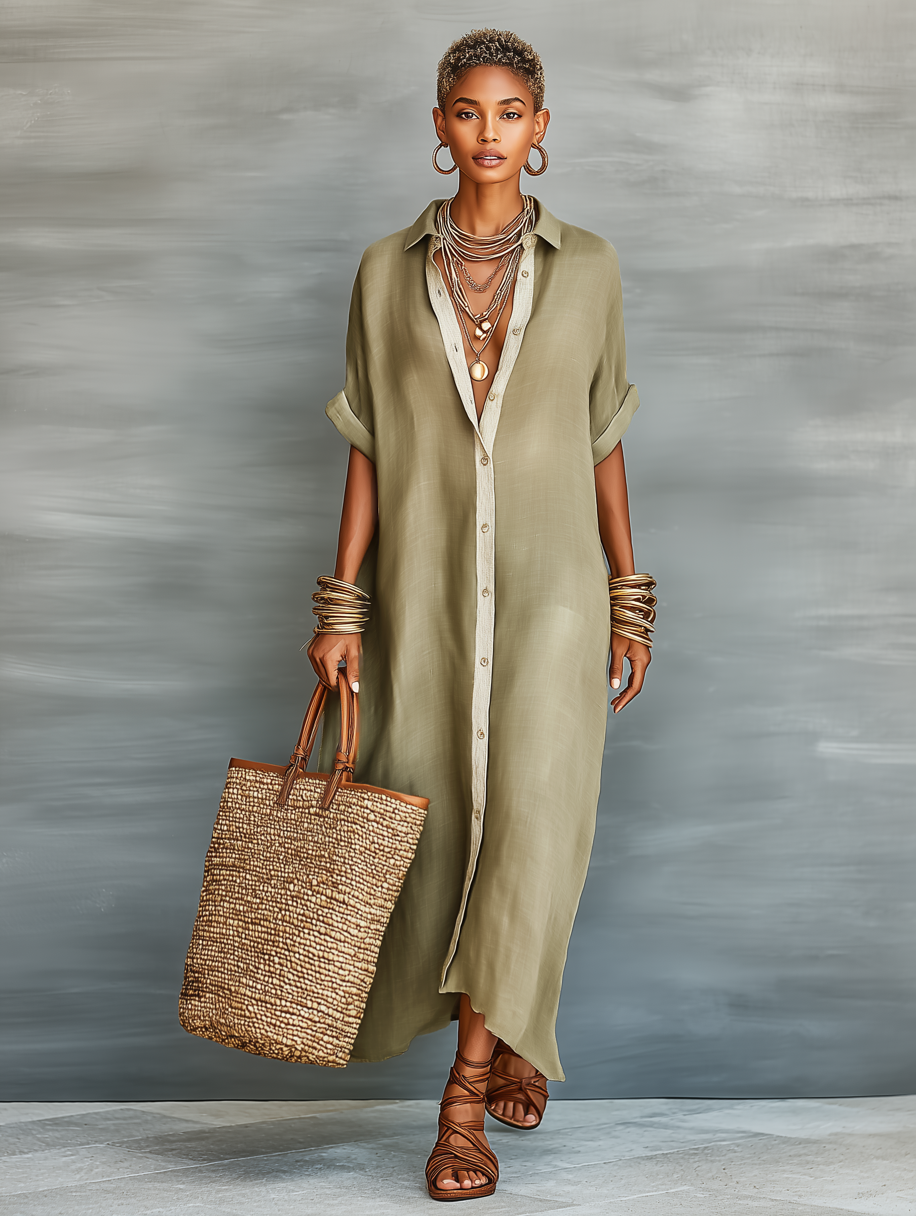 Eloisa | Abito camicia lungo fluido ed elegante