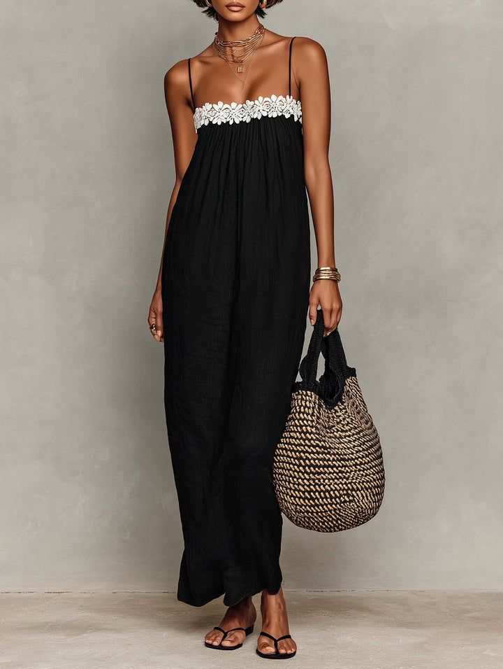 Lizzie™ | Flowing Maxi Dress with Floral Lace