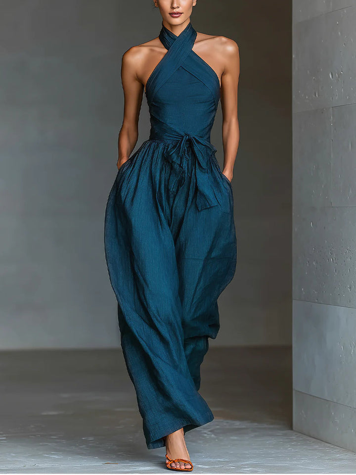 Miriam™ | Flowing Jumpsuit with Crossover Neckline