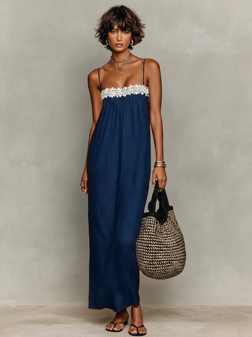 Lizzie™ | Flowing Maxi Dress with Floral Lace