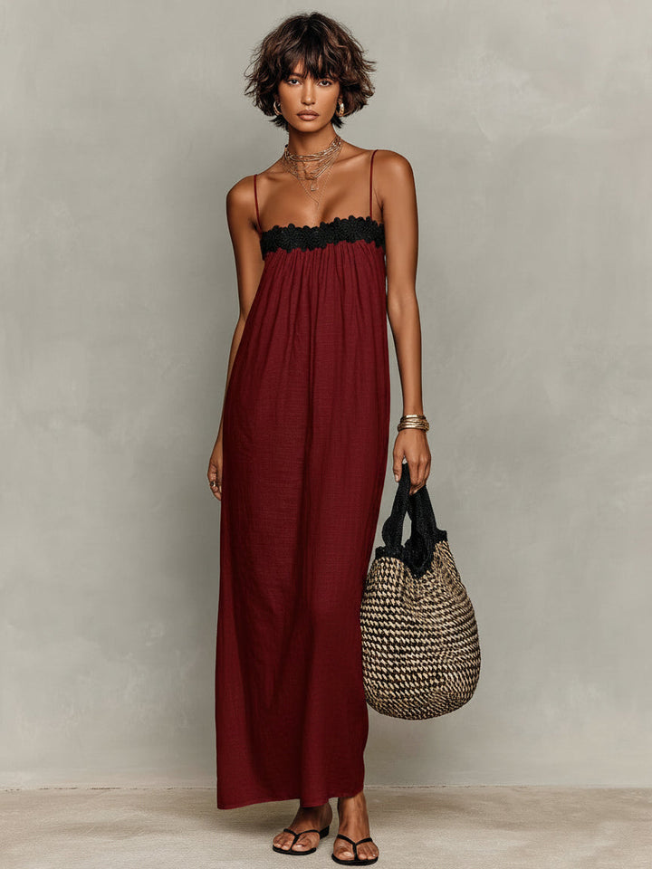 Lizzie™ | Flowing Maxi Dress with Floral Lace