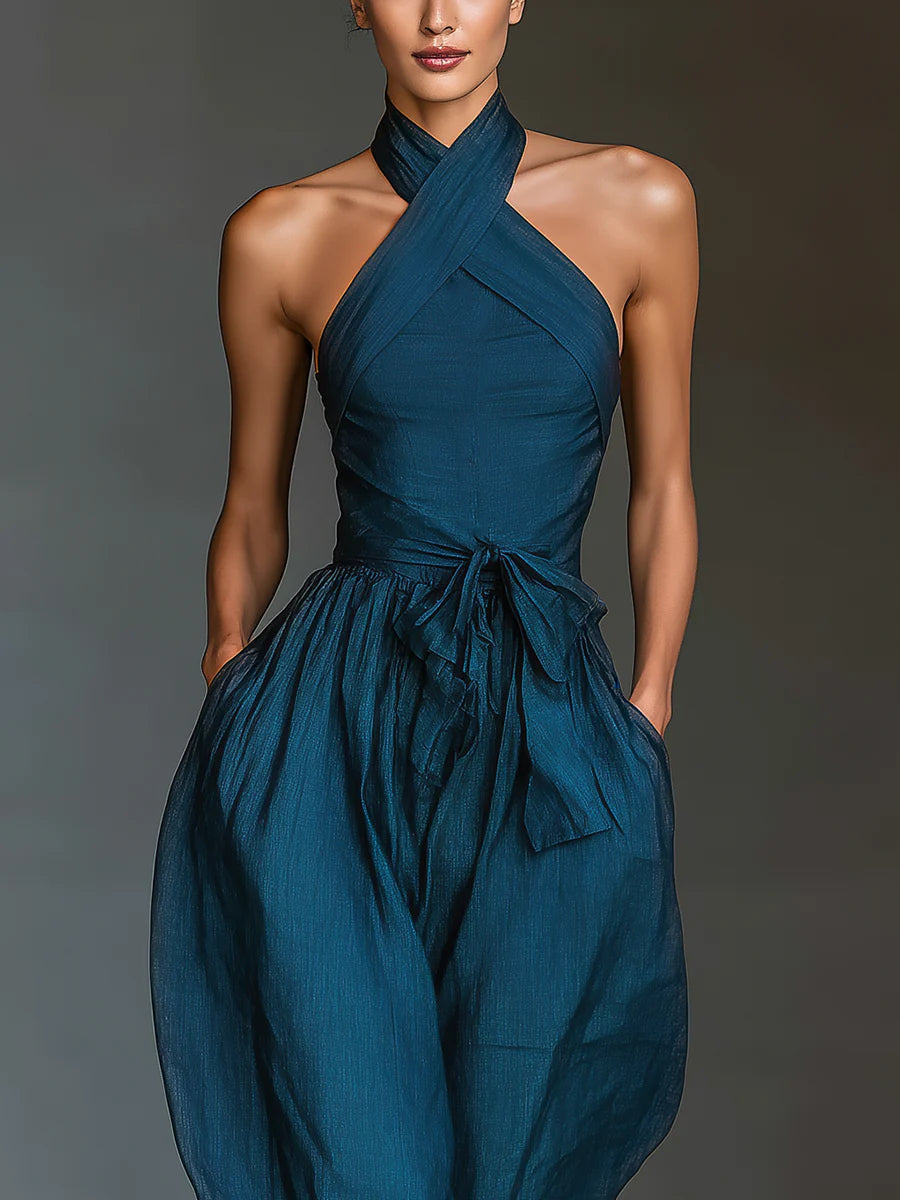 Miriam™ | Flowing Jumpsuit with Crossover Neckline