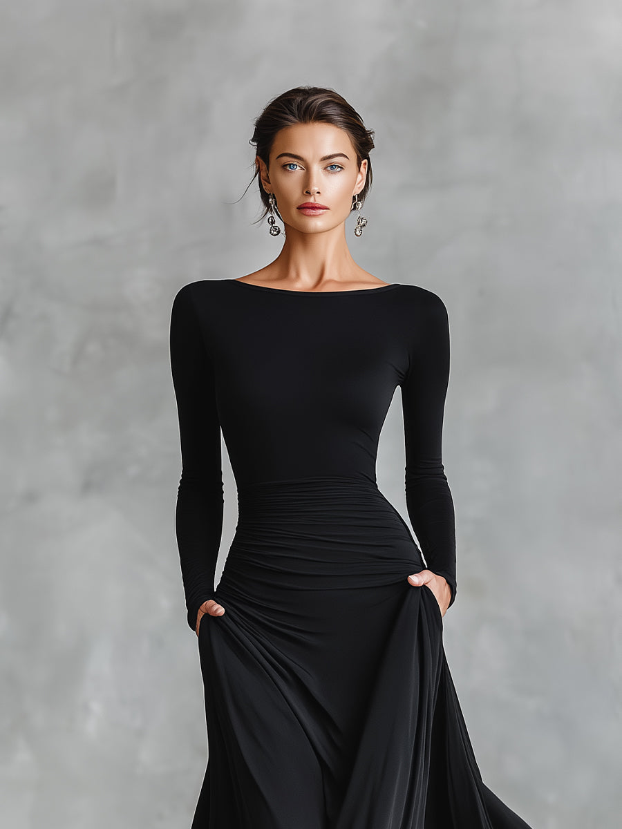 Megan™ | Sculpted Flowing Maxi Dress