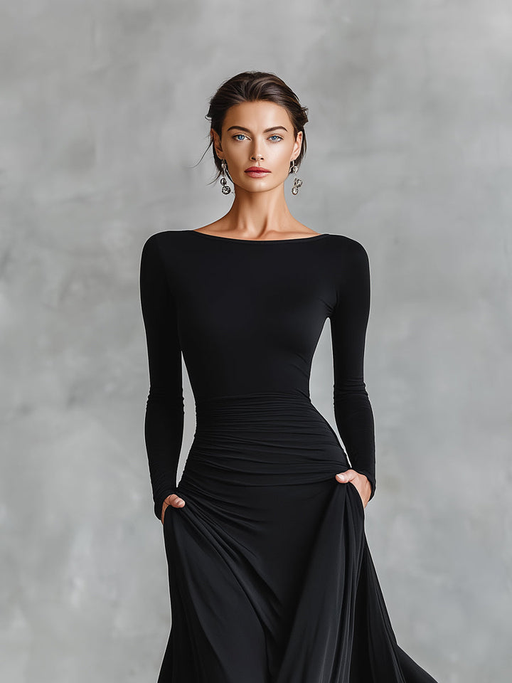 Megan™ | Sculpted Flowing Maxi Dress
