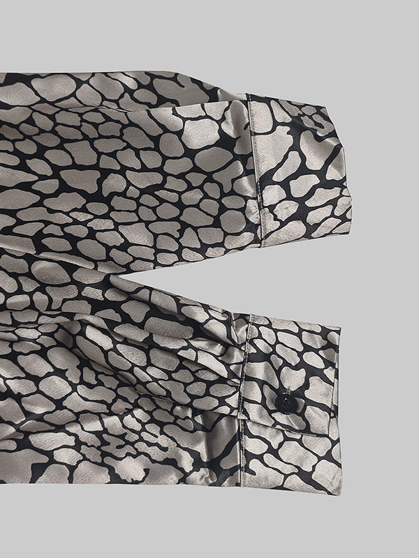 Zara™ | Satin-Effect Shirt with Artistic Print