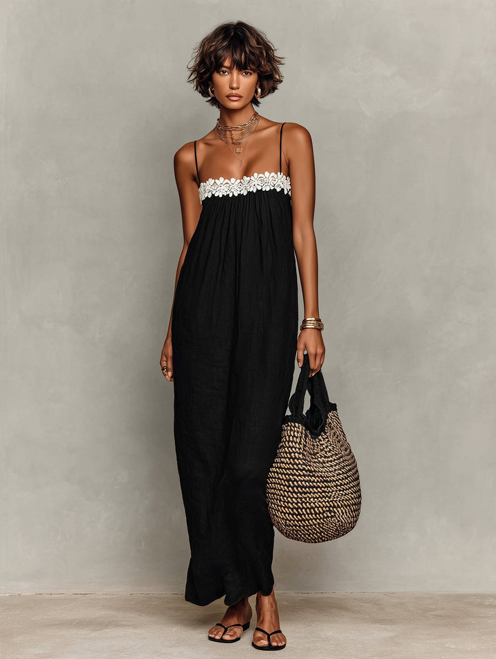 Lizzie™ | Flowing Maxi Dress with Floral Lace