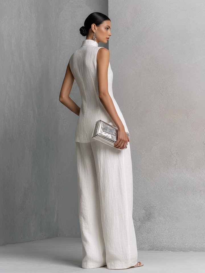 Delia™ | White Minimalist Two-Piece Set