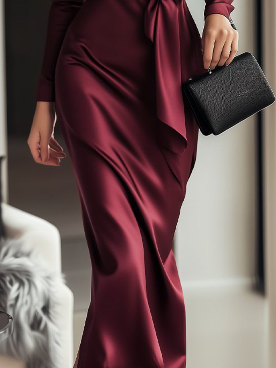 Carol™ | Satin Wrap Dress