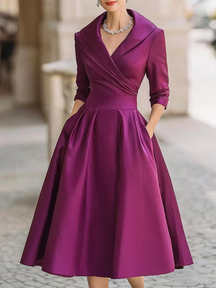 Natalie™ | Satin Midi Dress