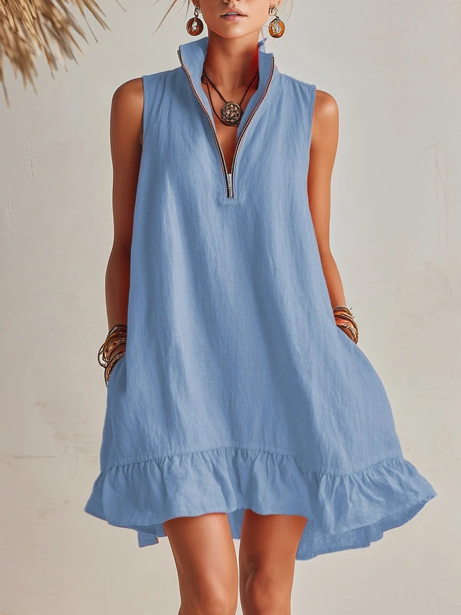 Penny™ | Flowing Summer Dress with Elegant Zip