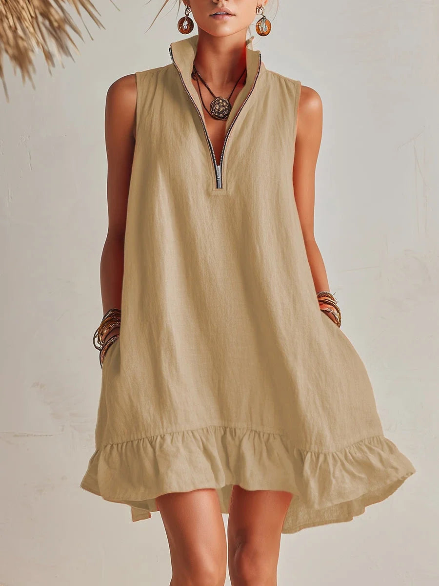 Penny™ | Flowing Summer Dress with Elegant Zip