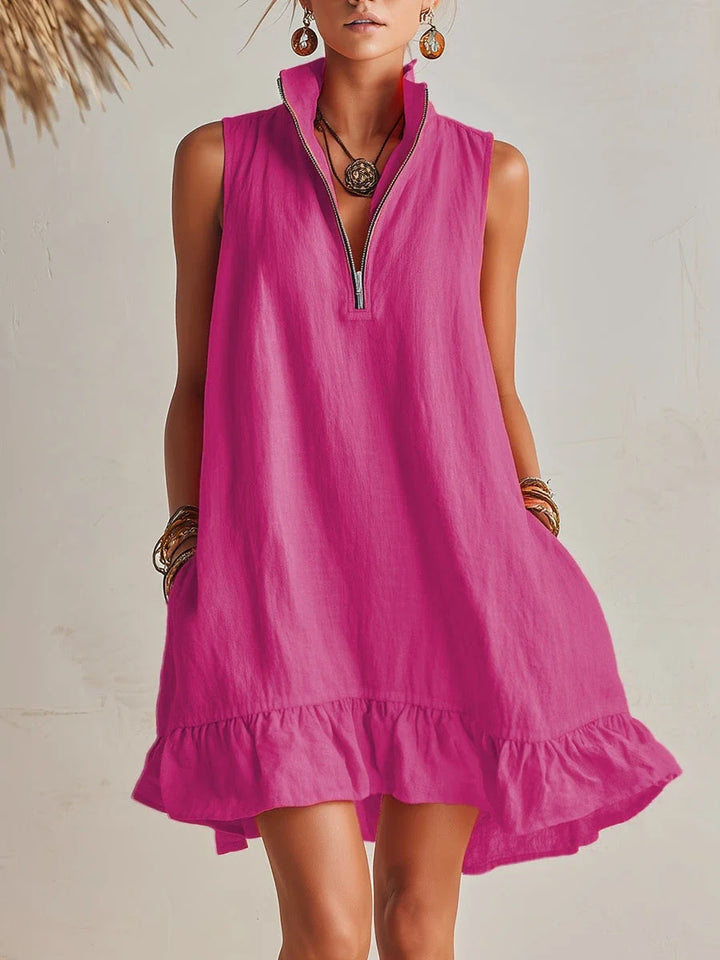 Penny™ | Flowing Summer Dress with Elegant Zip