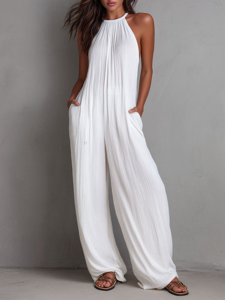 Fiona™ | Elegant Flowing Halter-Neck Jumpsuit