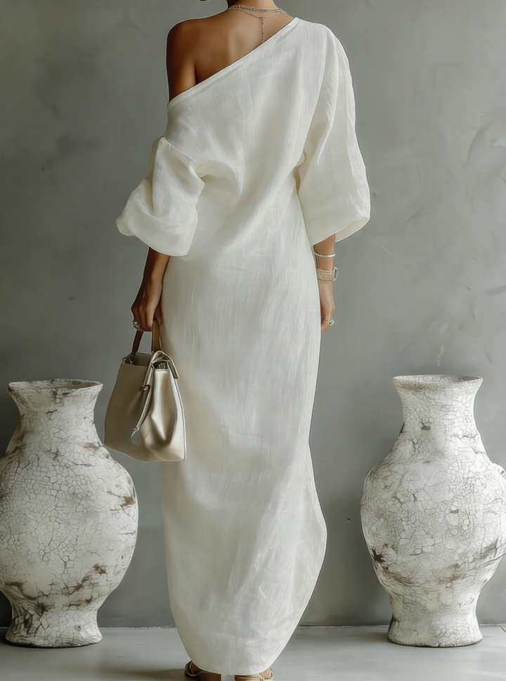 Cecily™ | Elegant Asymmetric Flowing Maxi Dress