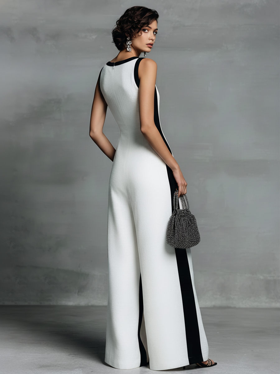 Daphne™ | Elegant Flowing Jumpsuit with Contrast Details