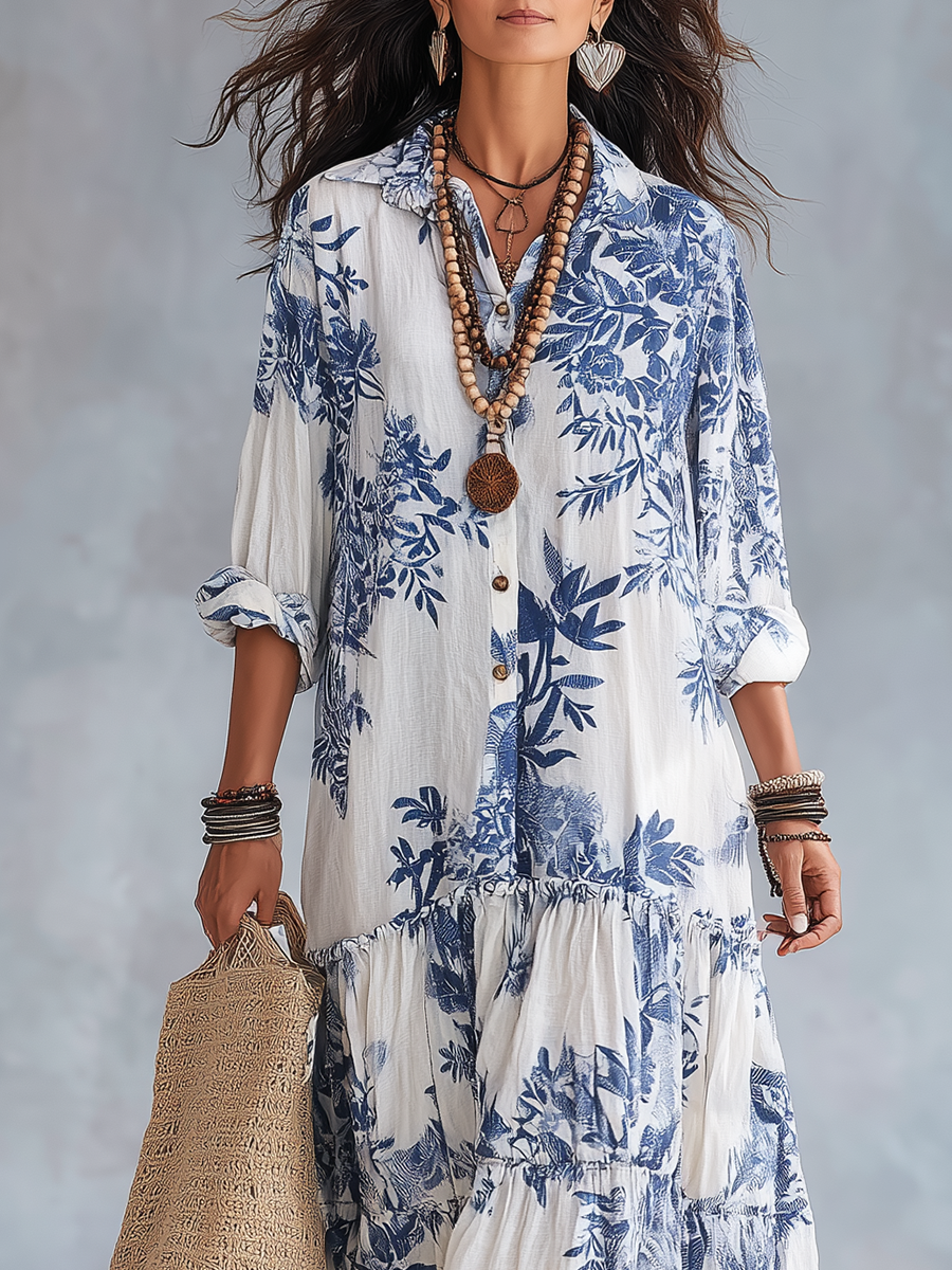 Valerie™ | Bohemian Floral Shirt Dress
