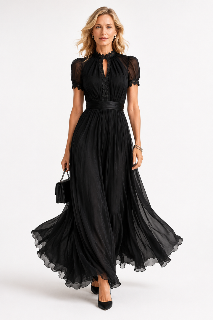 Joy™ | Elegant Muslin Dress with Lace