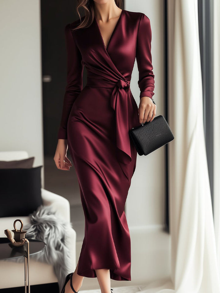 Carol™ | Satin Wrap Dress