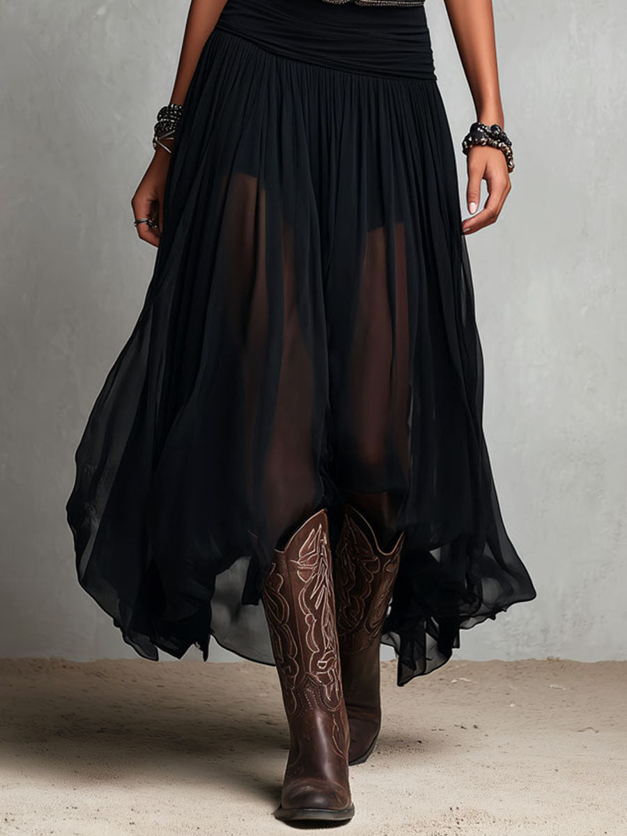 Florence™ | Elegant Flowing Boho-Chic Dress with Asymmetric Skirt