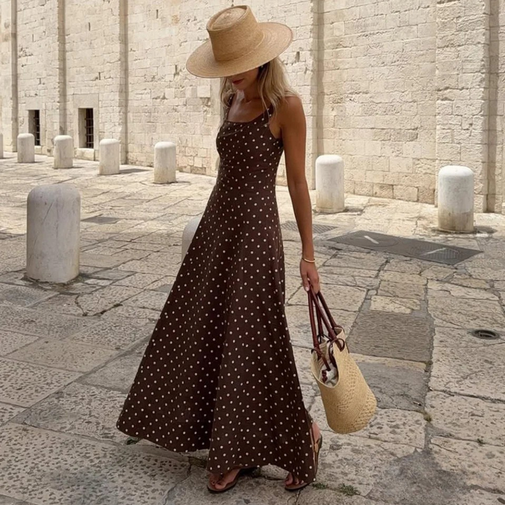 Iris™ | Elegant Polka Dot Maxi Dress