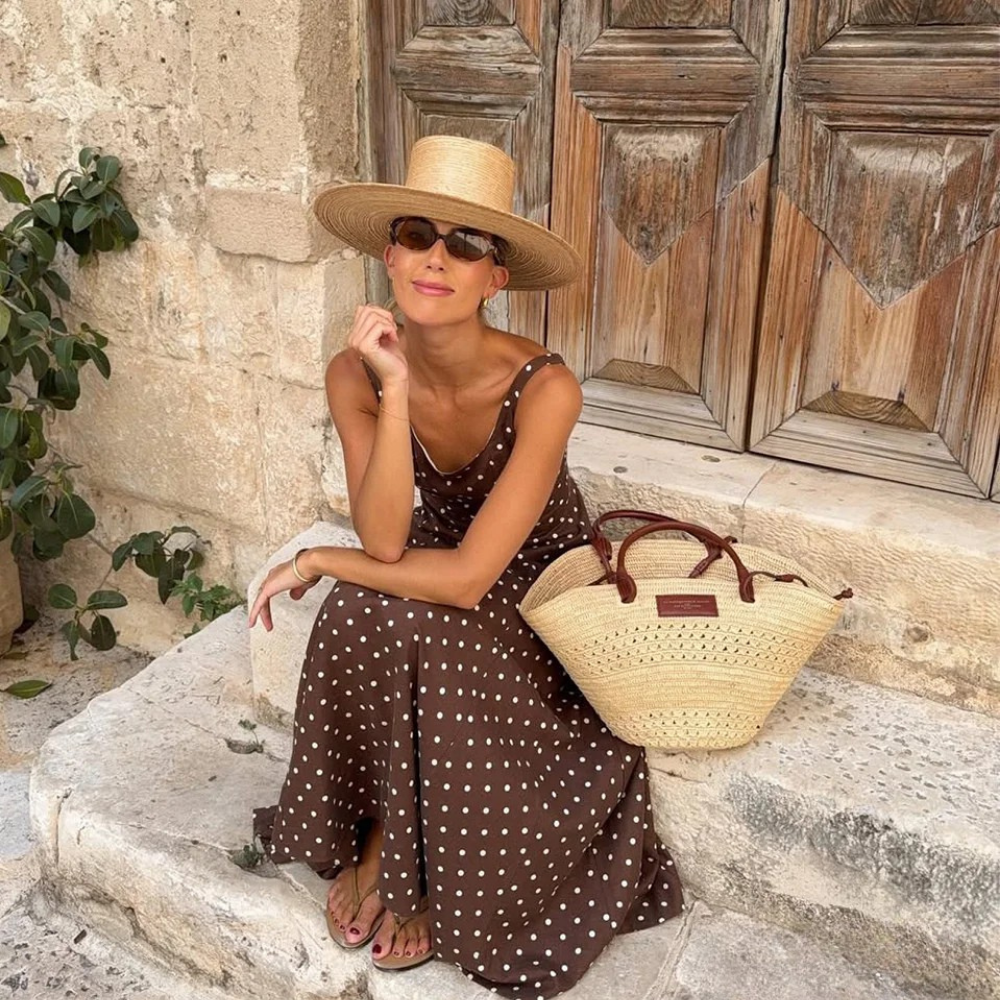 Iris™ | Elegant Polka Dot Maxi Dress