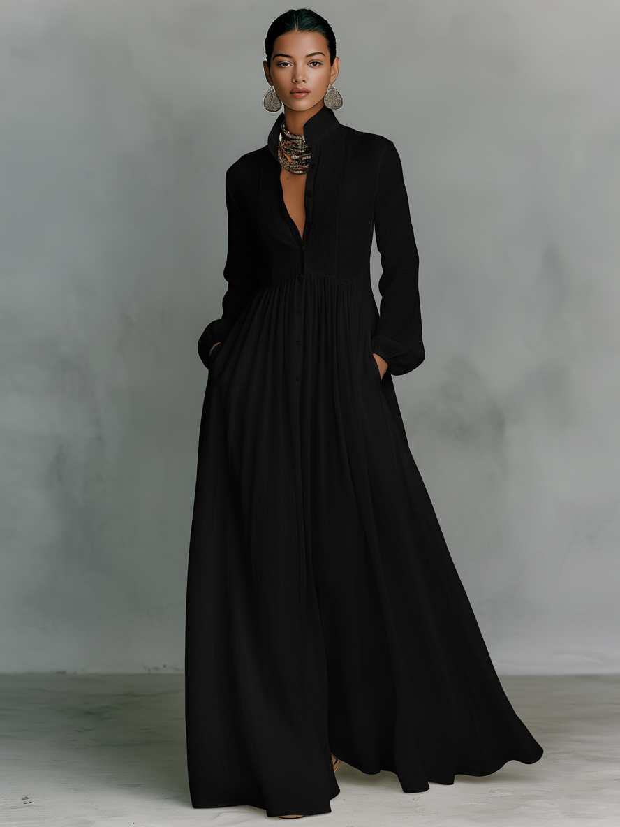 Candice™ | Flowing Linen-Blend Maxi Dress