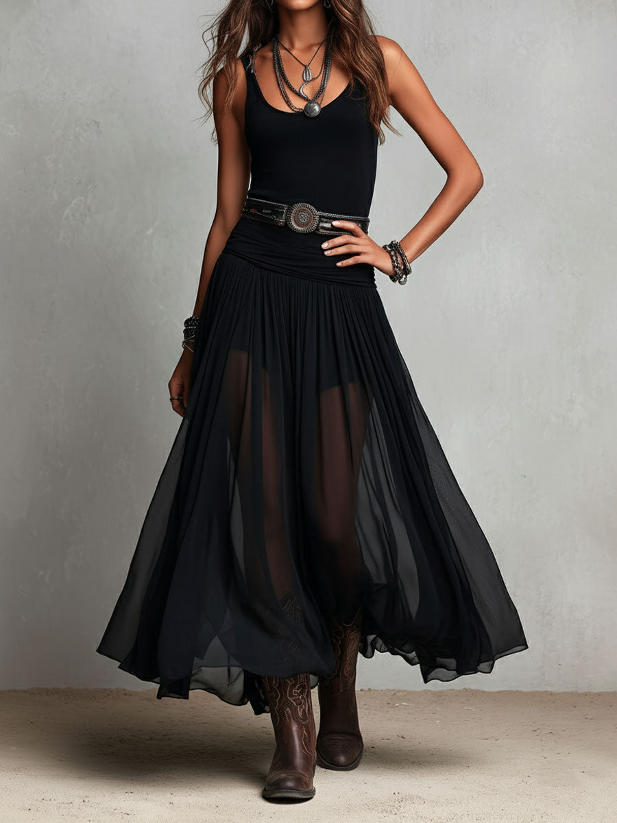 Florence™ | Elegant Flowing Boho-Chic Dress with Asymmetric Skirt