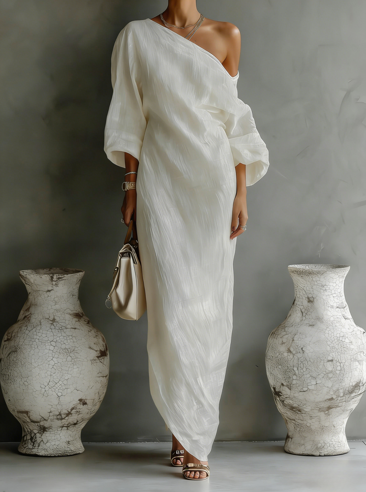 Cecily™ | Elegant Asymmetric Flowing Maxi Dress
