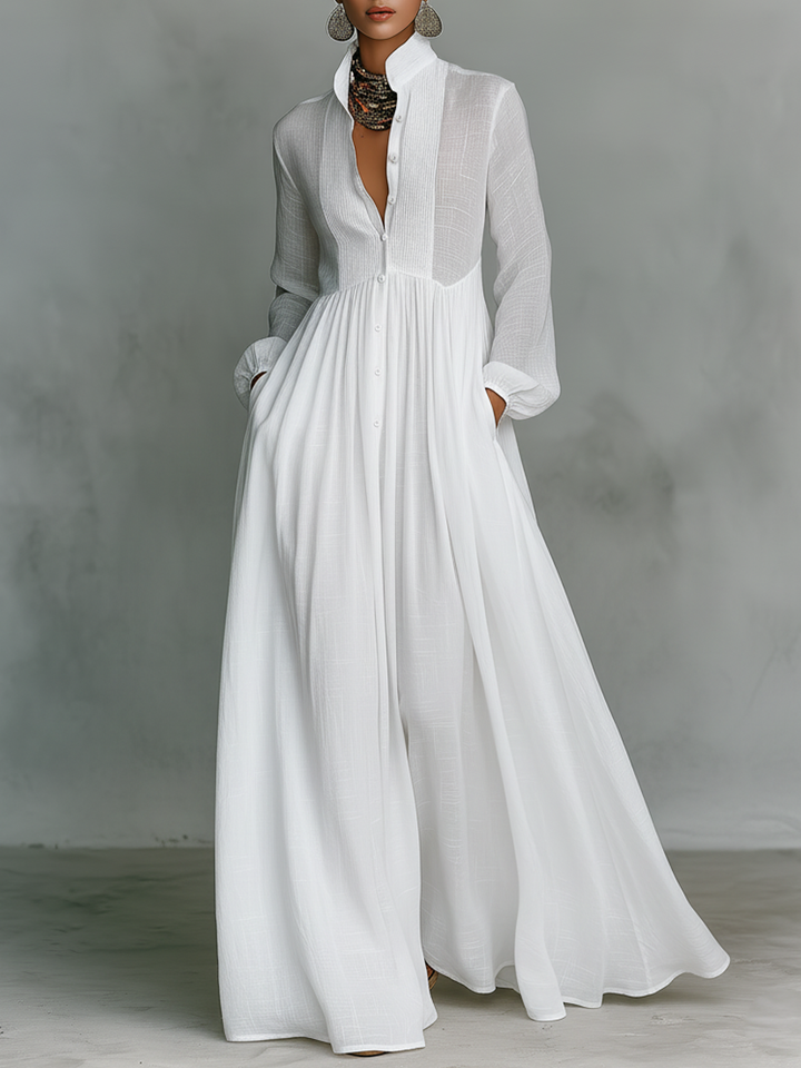 Candice™ | Flowing Linen-Blend Maxi Dress
