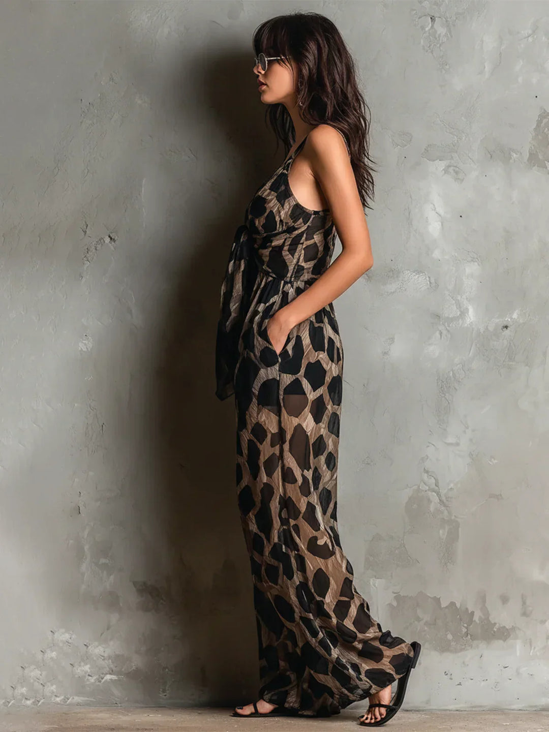 Bethany™ | Leopard Print Flowing Jumpsuit