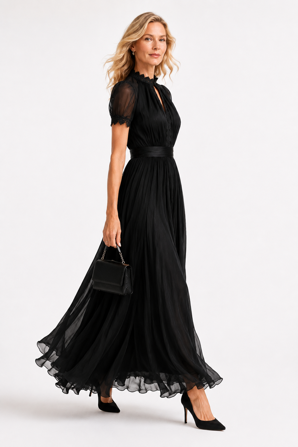 Joy™ | Elegant Muslin Dress with Lace
