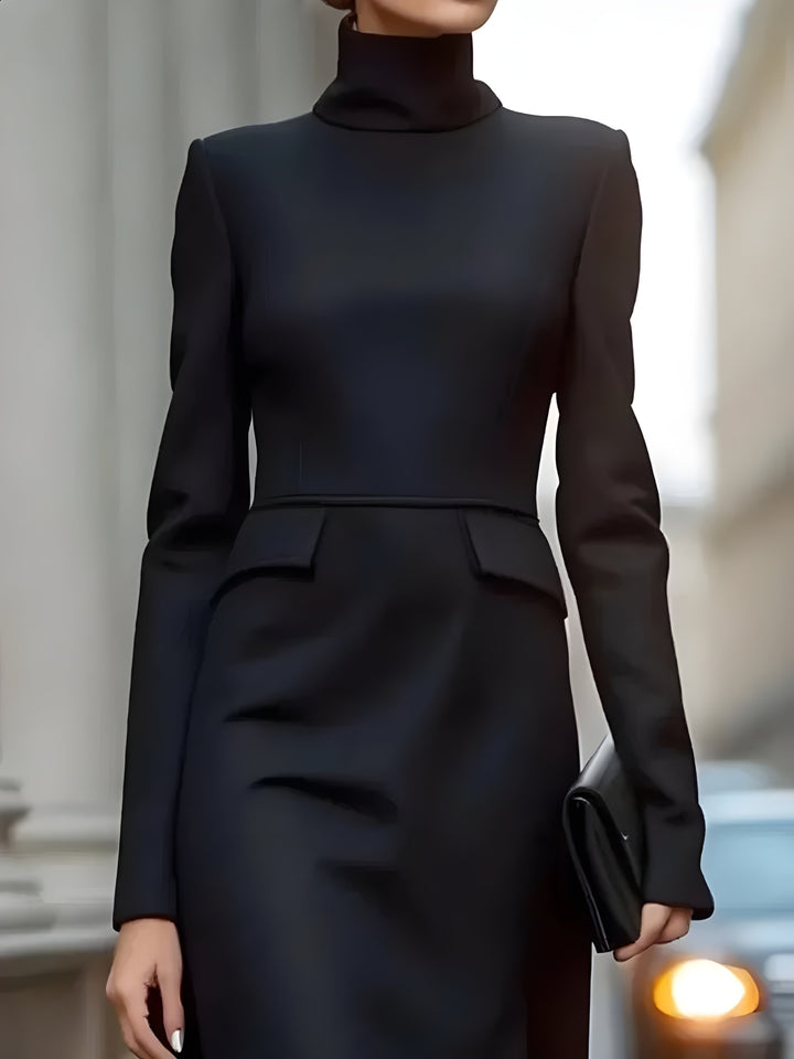 Sienna™ | Elegant Long Dress with High Neck