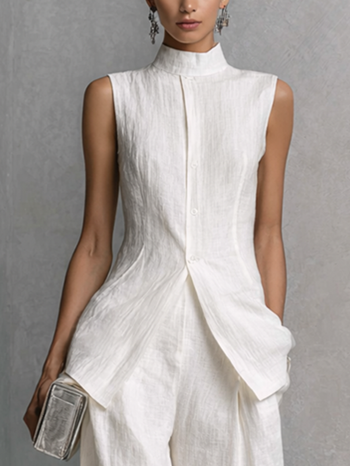 Delia™ | White Minimalist Two-Piece Set