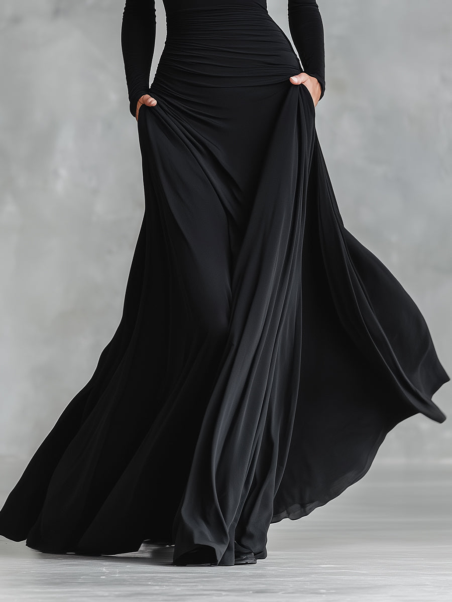 Megan™ | Sculpted Flowing Maxi Dress