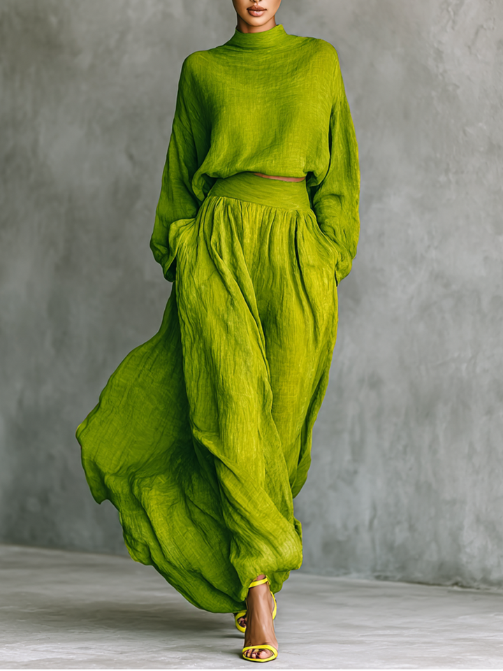 Vivienne™ | Luxury Linen Two-Piece Set with High Waist and Flowing Cut