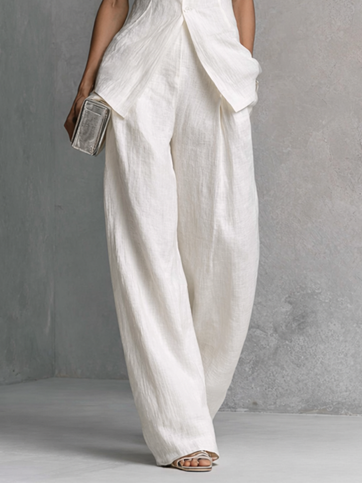 Delia™ | White Minimalist Two-Piece Set