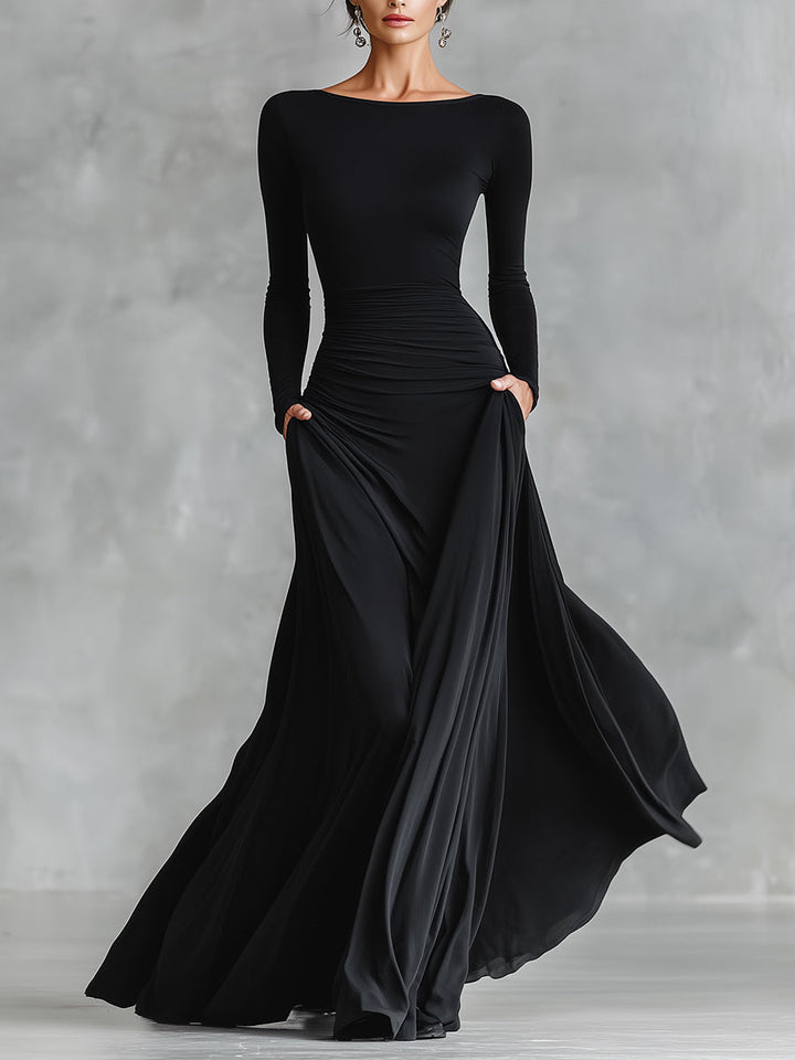 Megan™ | Sculpted Flowing Maxi Dress