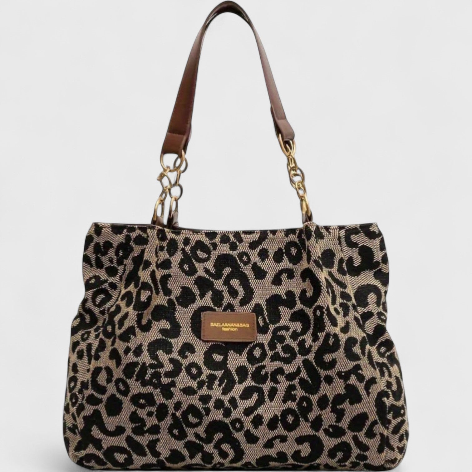 Euridice | Borsa shopping in tela motivo leopardo