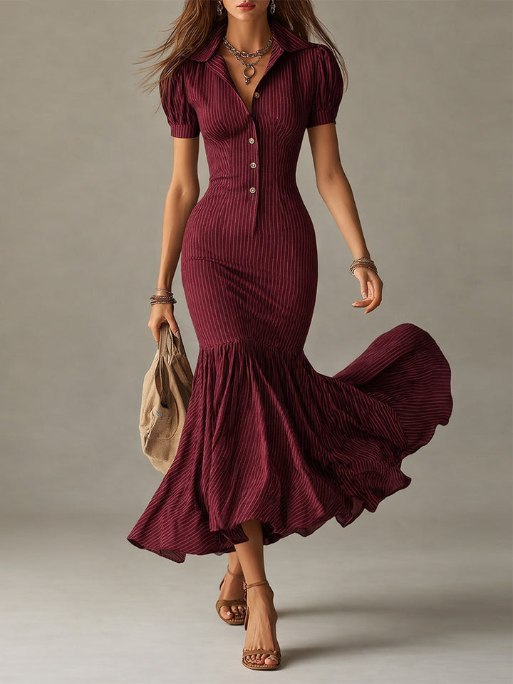 Susannah™ | Structured Elegance Button-Front Maxi Dress
