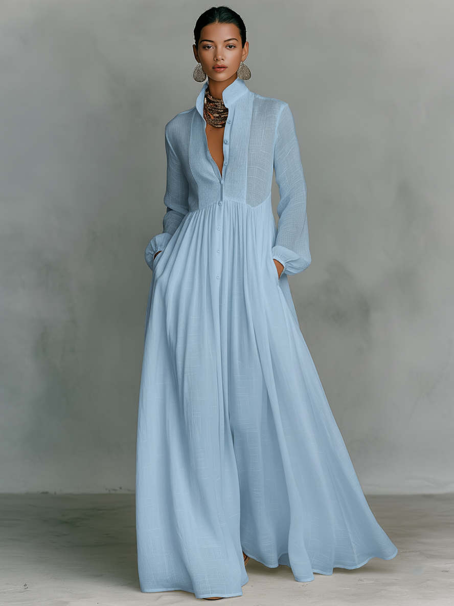 Candice™ | Flowing Linen-Blend Maxi Dress