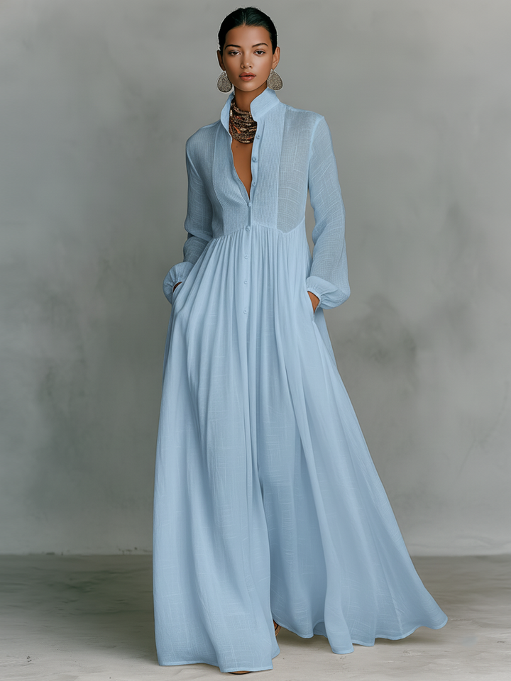 Candice™ | Flowing Linen-Blend Maxi Dress