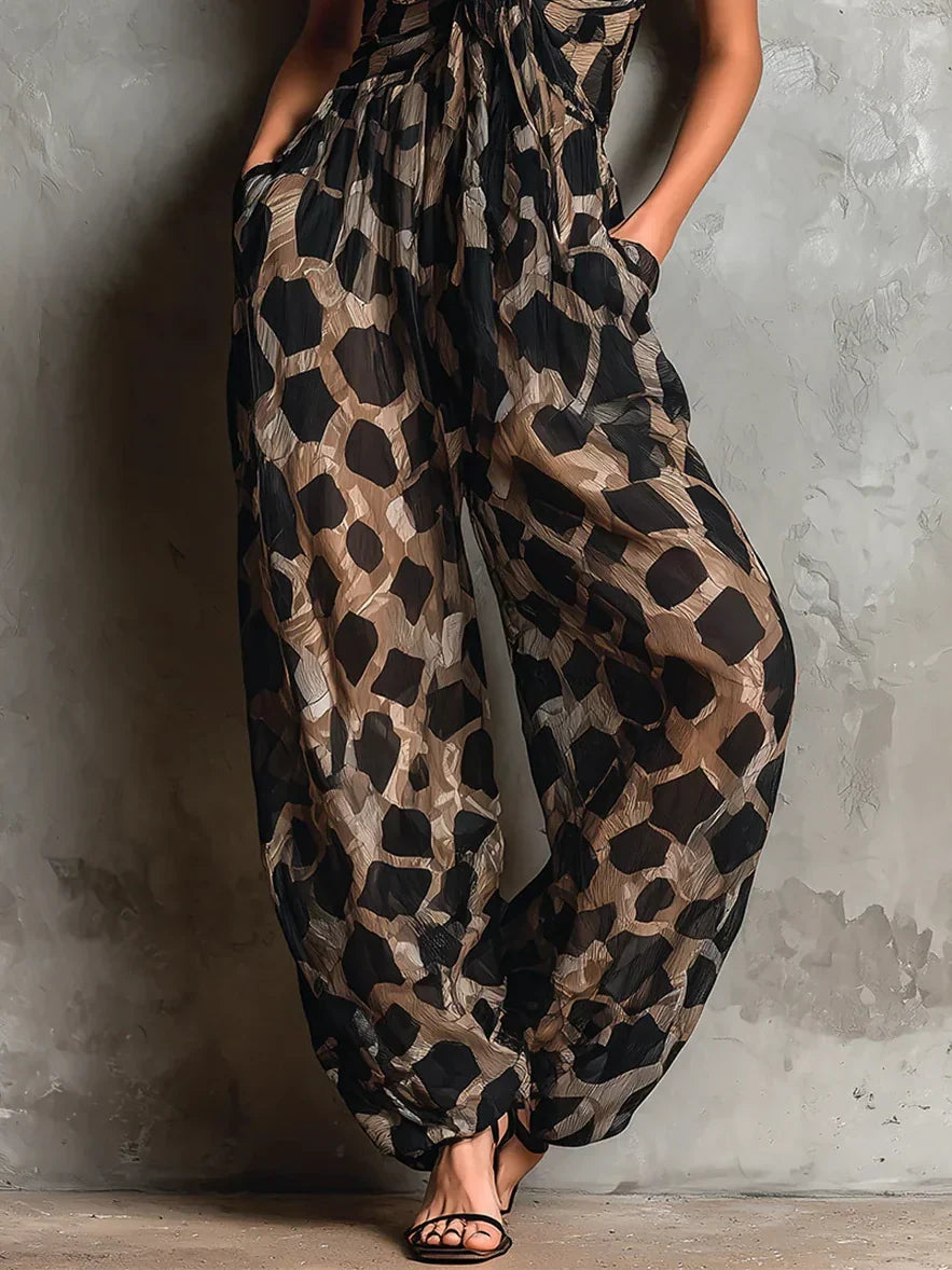 Bethany™ | Leopard Print Flowing Jumpsuit
