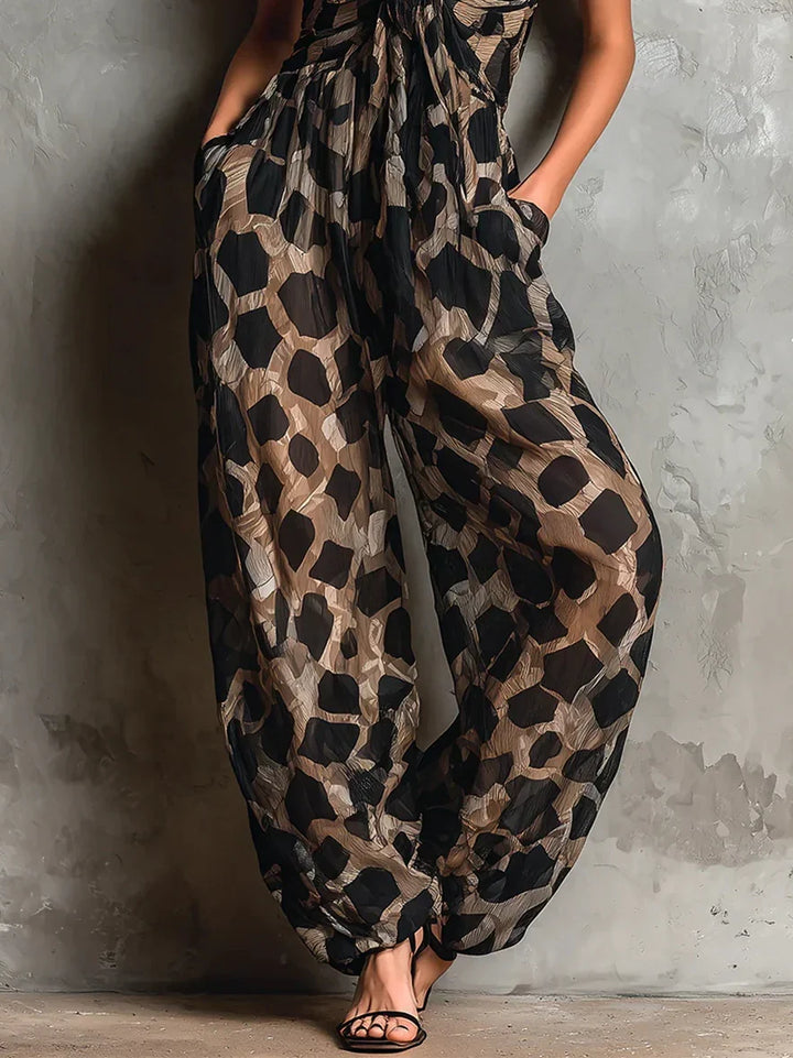 Bethany™ | Leopard Print Flowing Jumpsuit