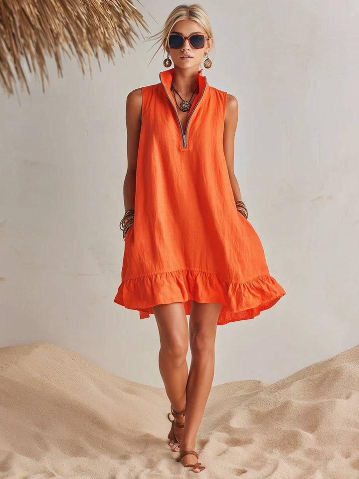 Penny™ | Flowing Summer Dress with Elegant Zip