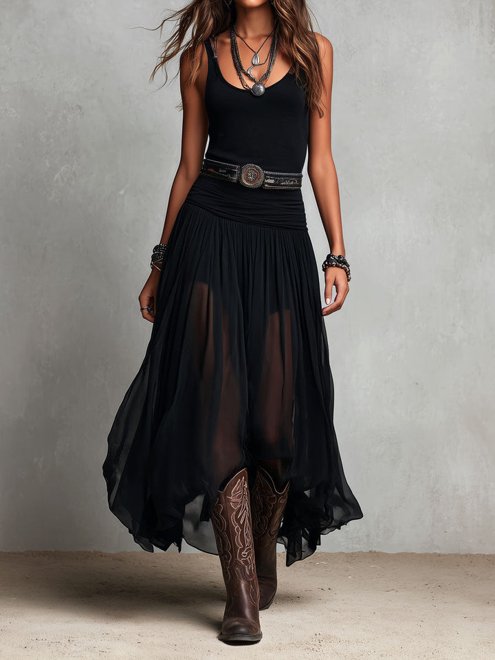 Florence™ | Elegant Flowing Boho-Chic Dress with Asymmetric Skirt