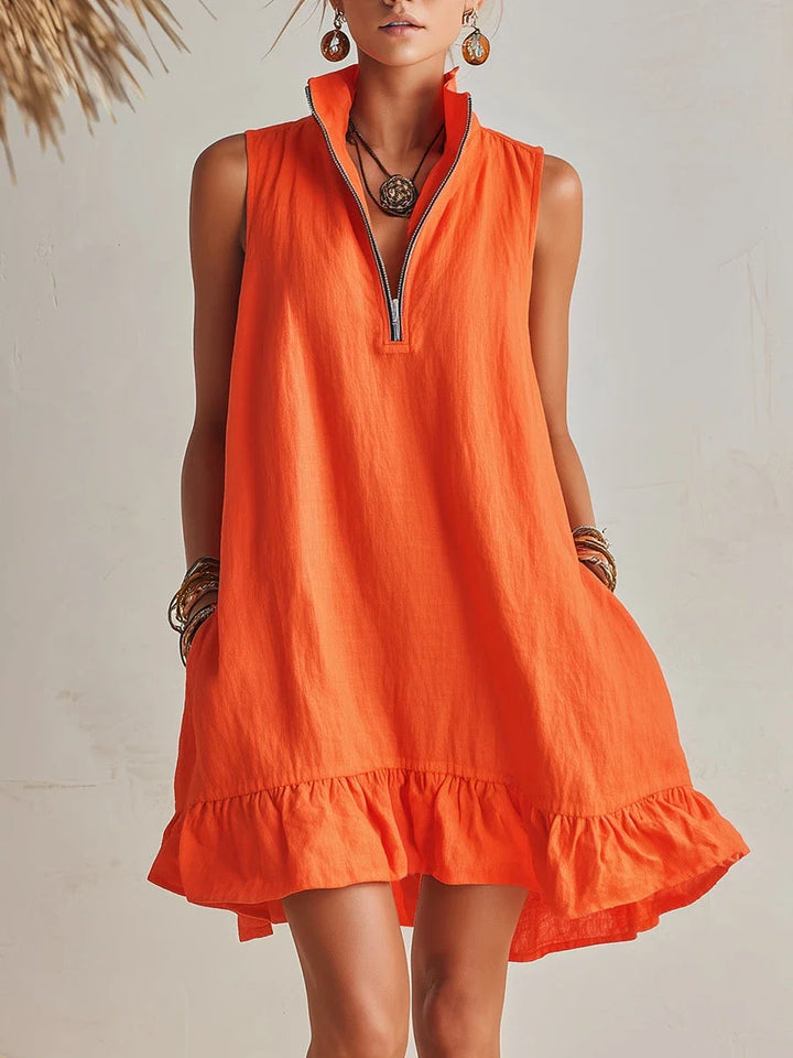 Penny™ | Flowing Summer Dress with Elegant Zip