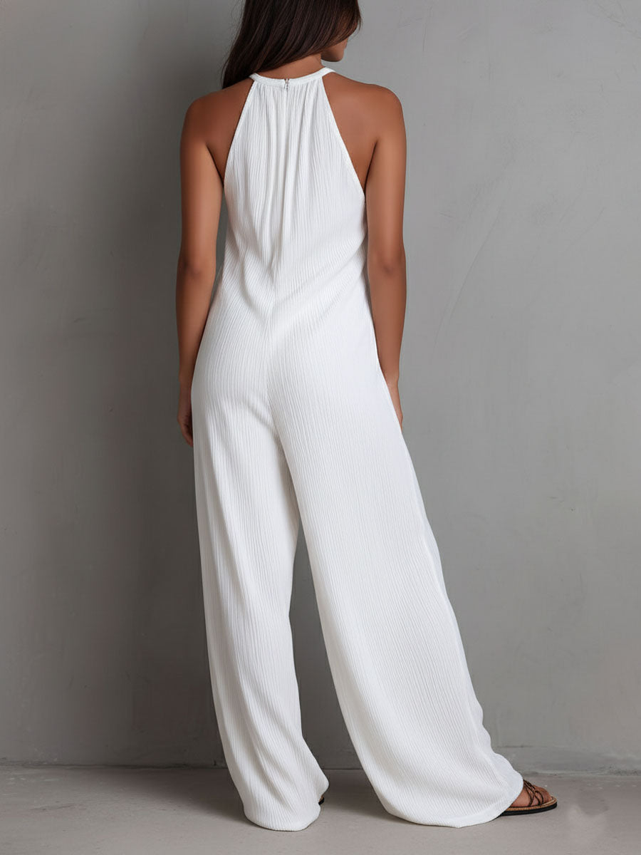 Fiona™ | Elegant Flowing Halter-Neck Jumpsuit